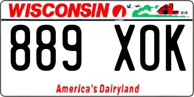 WI license plate 889XOK