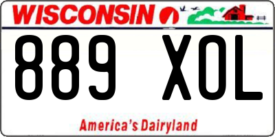 WI license plate 889XOL