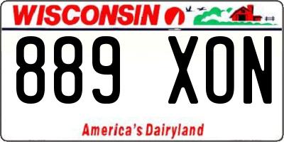 WI license plate 889XON