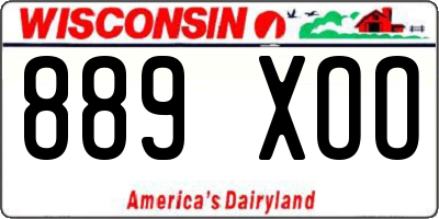 WI license plate 889XOO