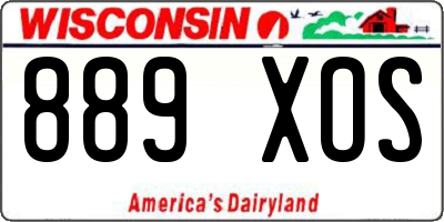 WI license plate 889XOS