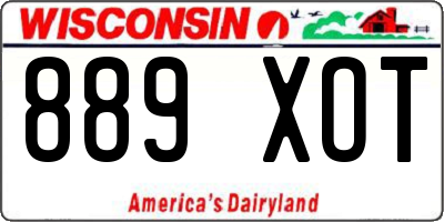 WI license plate 889XOT