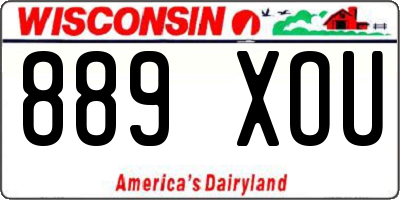 WI license plate 889XOU