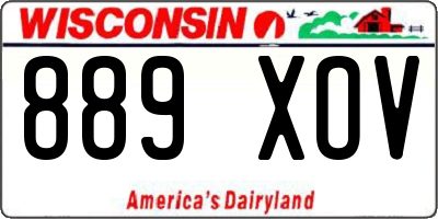 WI license plate 889XOV