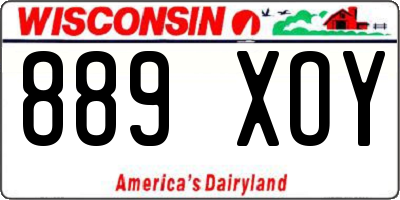 WI license plate 889XOY