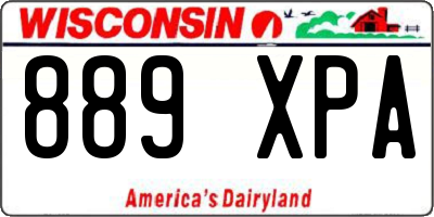 WI license plate 889XPA