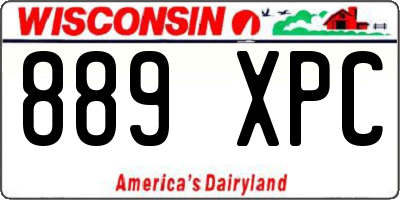 WI license plate 889XPC