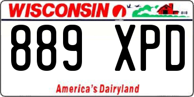 WI license plate 889XPD