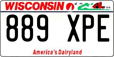 WI license plate 889XPE