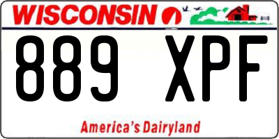 WI license plate 889XPF
