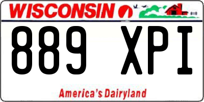 WI license plate 889XPI
