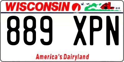 WI license plate 889XPN