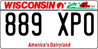 WI license plate 889XPO