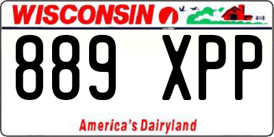 WI license plate 889XPP