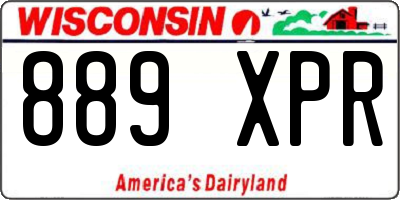 WI license plate 889XPR