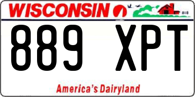 WI license plate 889XPT