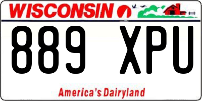 WI license plate 889XPU