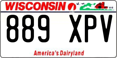 WI license plate 889XPV