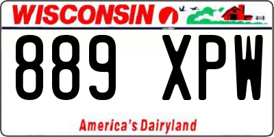 WI license plate 889XPW