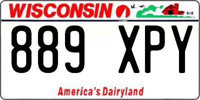 WI license plate 889XPY