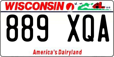 WI license plate 889XQA