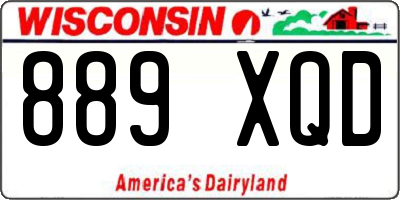 WI license plate 889XQD
