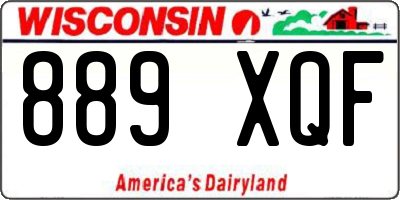 WI license plate 889XQF