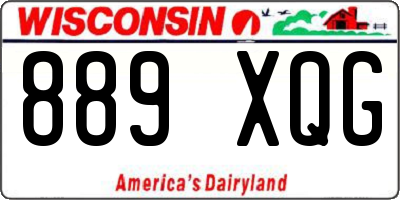 WI license plate 889XQG