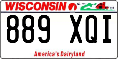 WI license plate 889XQI