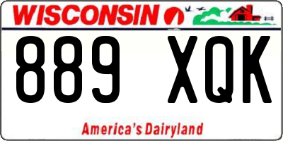 WI license plate 889XQK