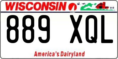 WI license plate 889XQL
