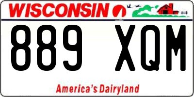 WI license plate 889XQM