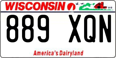 WI license plate 889XQN