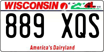 WI license plate 889XQS