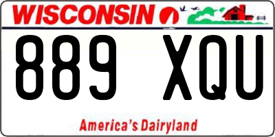 WI license plate 889XQU