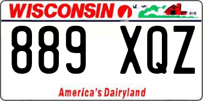 WI license plate 889XQZ
