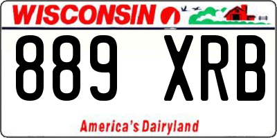 WI license plate 889XRB