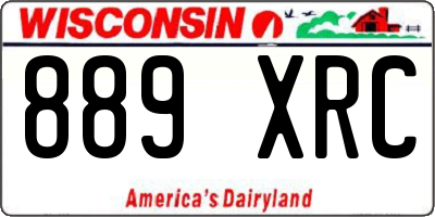 WI license plate 889XRC