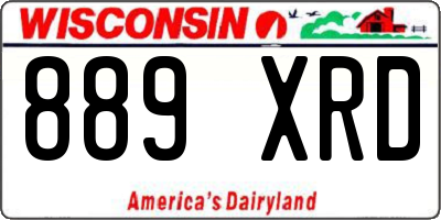 WI license plate 889XRD