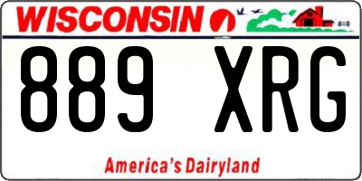 WI license plate 889XRG