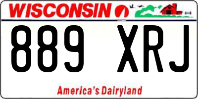 WI license plate 889XRJ
