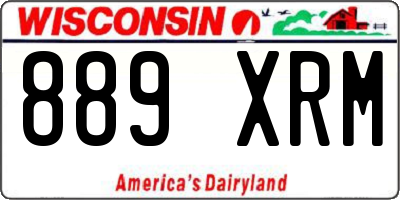 WI license plate 889XRM