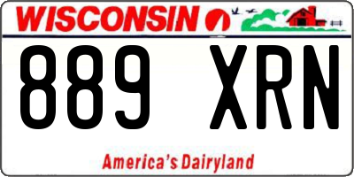 WI license plate 889XRN