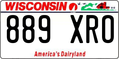 WI license plate 889XRO