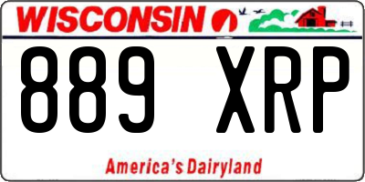 WI license plate 889XRP