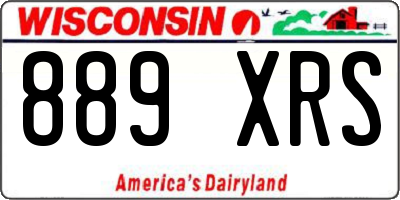WI license plate 889XRS