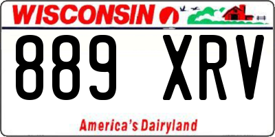 WI license plate 889XRV