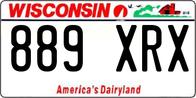 WI license plate 889XRX