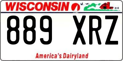 WI license plate 889XRZ