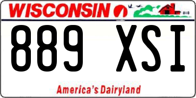 WI license plate 889XSI